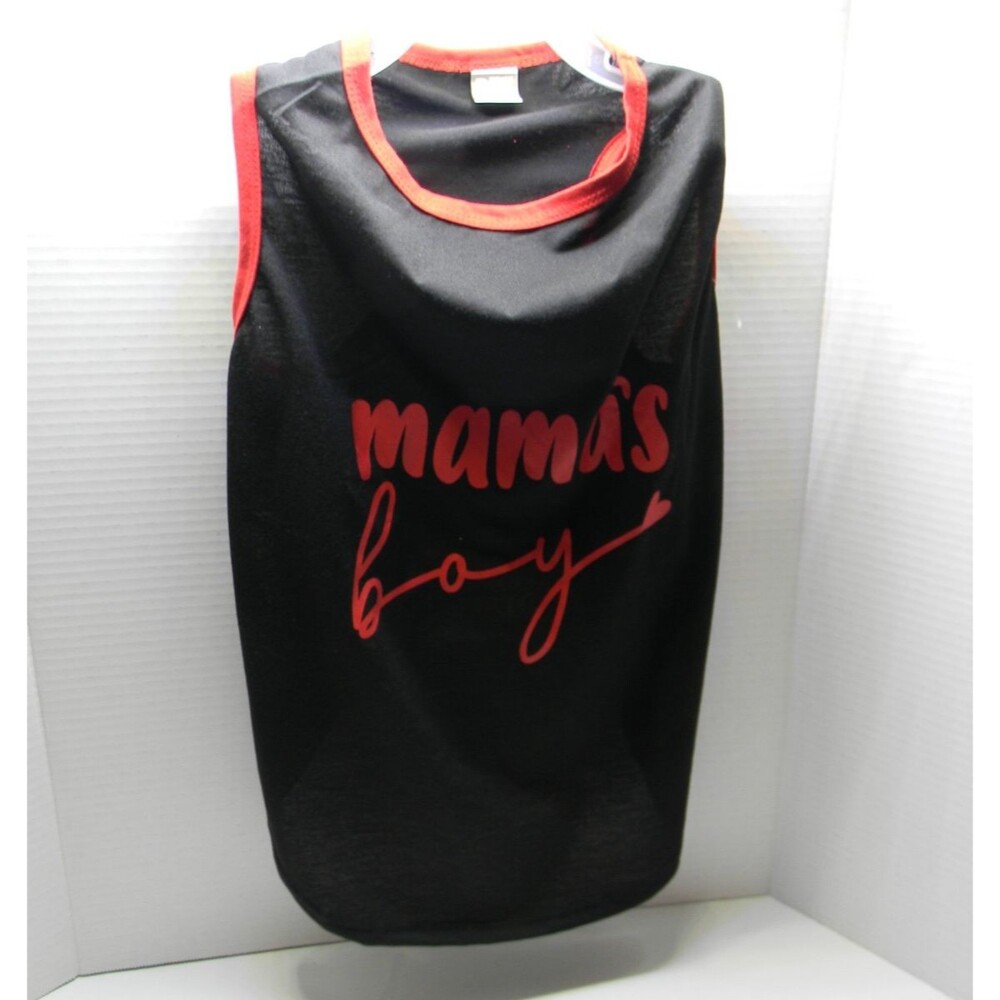 Pet Spirit Dog Shirt Valentine Mama's Boy Black Red Heart Size L NWOT